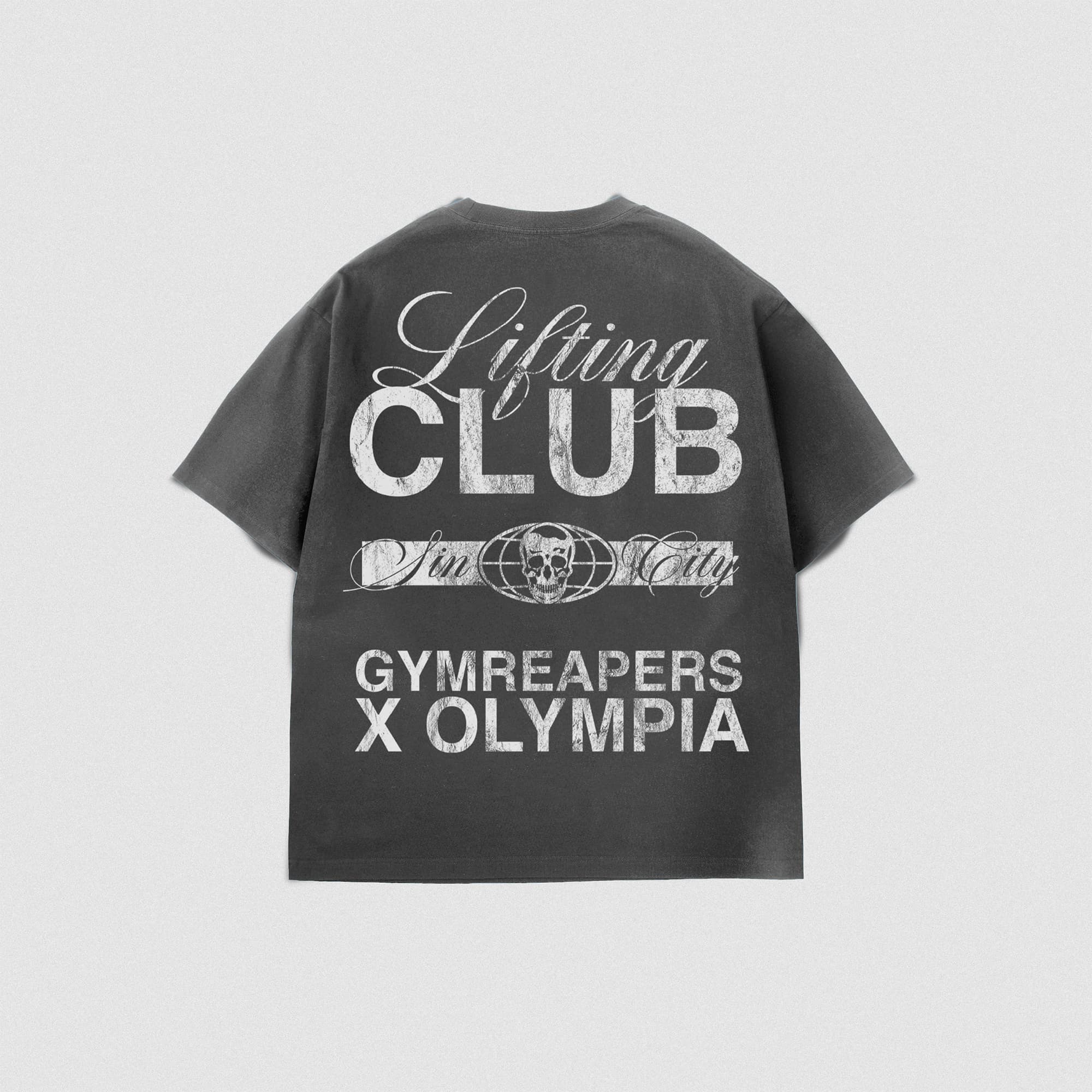 GRxO Lifting Club Tee lay flat back view