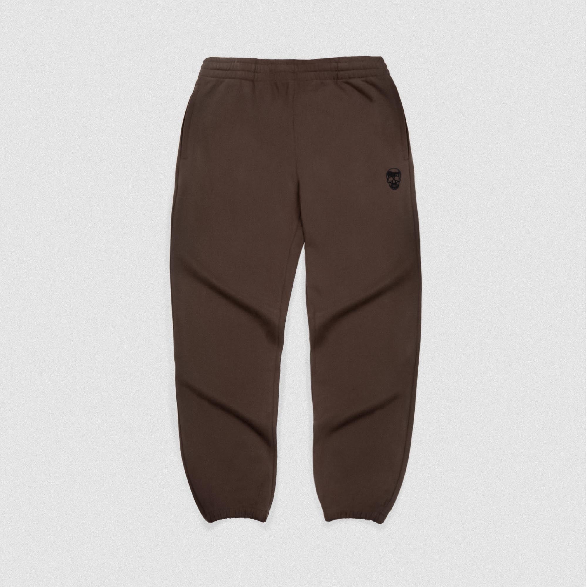 heavyweight core skull joggers toffee front