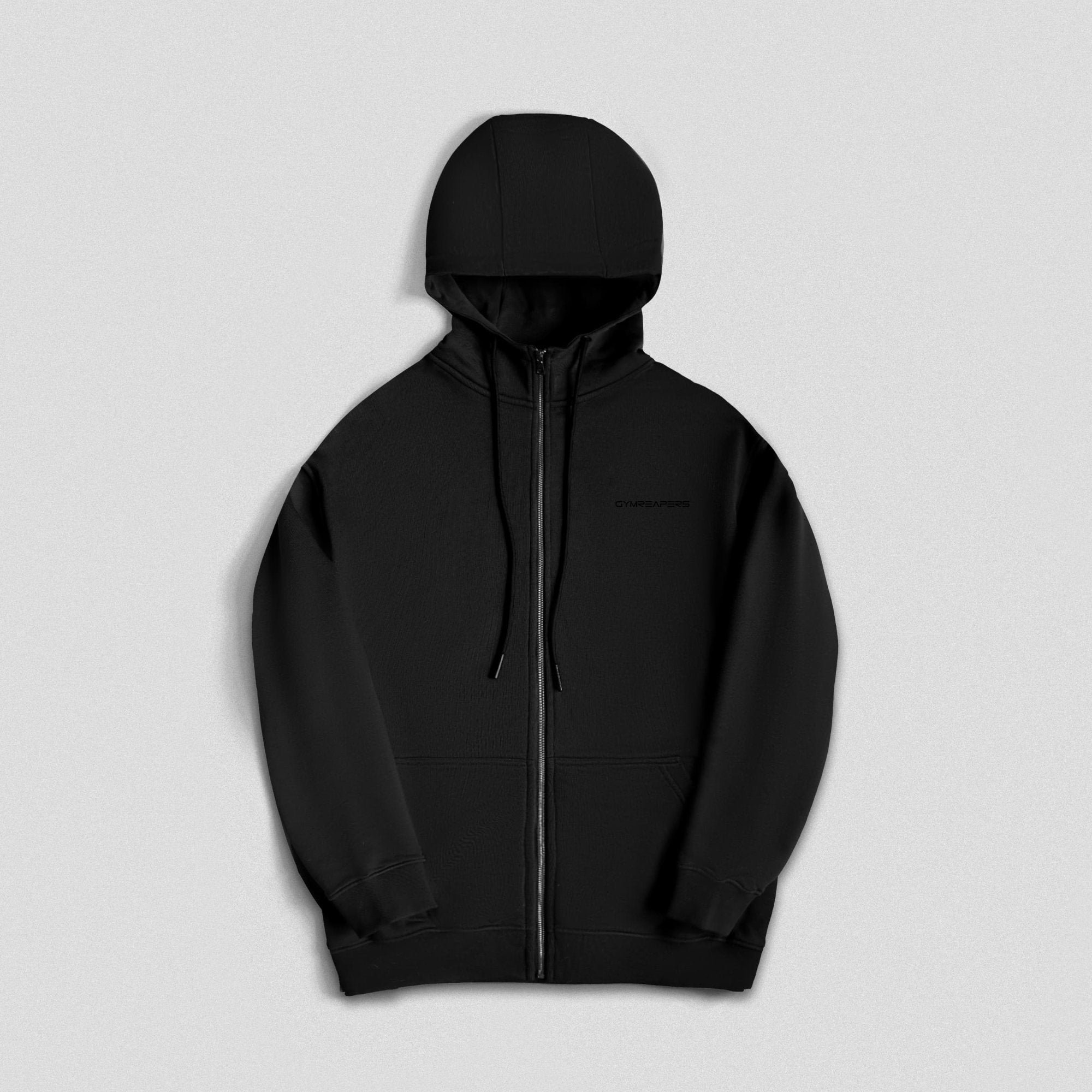 axis zip up hoodie black black front